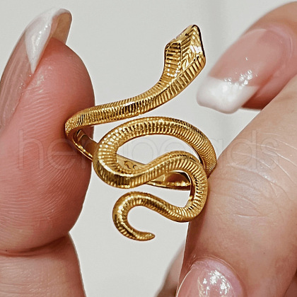 Brass Adjustable Cuff Rings for Women RJEW-B125-03G-1