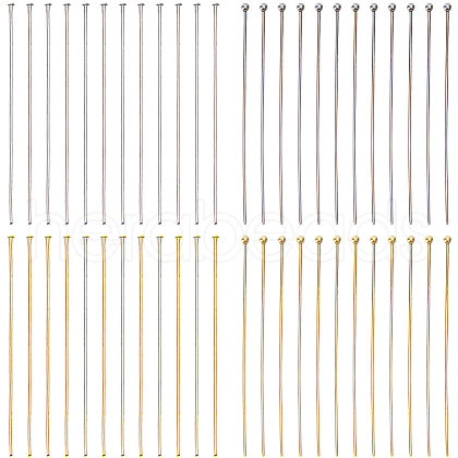 SUNNYCLUE 160Pcs 2 Styles 304 Stainless Steel Ball Head Pins and 160Pcs 2 Styles Flat Head Pins STAS-SC0007-74-1