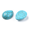 Craft Findings Dyed Synthetic Turquoise Gemstone Flat Back Teardrop Cabochons TURQ-S270-15x20mm-01-2
