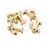 Golden Plated Alloy Letter Pendants X-PALLOY-P097-01-T-2