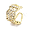 Rack Plating Brass Micro Pave Cubic Zirconia Cuff Rings RJEW-D025-18G-1