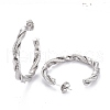 Tarnish Resistant 304 Stainless Steel Half Hoop Earrings EJEW-F257-09P-2