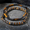 2Pcs 2 Styles Natural 2Pcs 2 Styles Natural Yellow Tiger Eye Cylinder Beads & Synthetic Non-magnetic Hematite Beads Stretch Bracelets for MenYellow Tiger Eye & Synthetic Non-magnetic Hematite Beads Stretch Bracelets for Men NN9022-1
