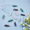 HOBBIESAY 4 Sets Natural Amethyst & Green Aventurin & Rose Quartz Double Terminal Pointed Pendants G-HY0001-40-4