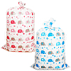 2Pcs 2 Colors Christmas Rectangle Plastic Elephant Print Gift Storage Big Bags ABAG-WH20010-07-1