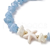 4Pcs Natural Gemstone Chip Braided Bead Bracelets BJEW-JB11540-02-4