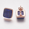Natural Lapis Lazuli Stud Earrings EJEW-F139-A09-2