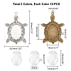   20Pcs 2 Colors Turtle Alloy Pendant Cabochons Settings DIY-PH0003-26-WH-5