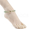 Gemstone Chips Beaded Anklet with 304 Stainless Steel Chains for Women X-AJEW-AN00497-3