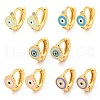 Evil Eye Real 18K Gold Plated Brass Hoop Earrings EJEW-L269-064G-1