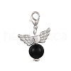 12Pcs Opaque Solid Color Glass Pendant Decorations HJEW-JM03460-4