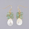 Natural Green Aventurine Dangle Earrings EJEW-JE03876-04-2