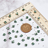  1 Strand Square Natural Green Spot Jasper Beads Strands G-NB0005-60-4