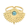 Ion Plating(IP) 304 Stainless Steel Synthetic Turquoise Cuff Rings G-Z056-02G-04-2