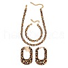 Fashionable Leopard Print  Alloy Chain Bracelets & U Shape Earrings & Chain Necklaces Sets FS-WG89FAF-01-5