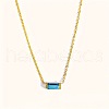 Birthstone Style Brass Cubic Zirconia Baguette Pendant Necklaces for Women FS-WGDF12C-12-1