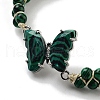 Synthetic Malachite Braided Round Bead Bracelets BJEW-K251-06F-3