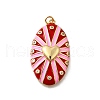 Brass Micro Pave Clear Cubic Zirconia Pendants KK-F899-01A-G-1