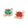Brass Pave Glass Connector Charms KK-Z046-02G-2