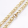 304 Stainless Steel Figaro Chain Necklaces NJEW-O102-16G-2