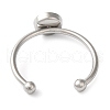 Non-Tarnish 304 Stainless Steel Open Cuff Ring Components X-STAS-I306-05A-P-3