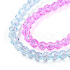 Transparent Gradient Color Glass Beads Strands GLAA-H021-01A-21-4