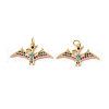 Rack Plating Brass Micro Pave Colorful Cubic Zirconia Pendants ZIRC-C040-48F-G-2