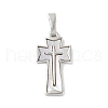 Brass Pave Natural White Shell Pendants KK-S522-01B-P-1