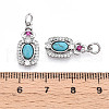 Synthetic Turquoise Rectangle with Flower Pendants KK-N258-16P-3