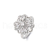 Brass Micro Pave Cubic Zirconia Cuff Finger Rings RJEW-Q010-01P-2