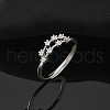 Constellations Rhodium Plated 925 Sterling Silver Micro Pave Clear Cubic Zirconia Adjustable Rings for Women RJEW-P130-01P-A-1
