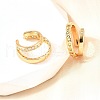 Brass Micro Pave Clear Cubic Zirconia Cuff Earrings EJEW-F370-01G-4