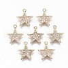 Brass Micro Pave Cubic Zirconia Charms KK-S359-054-RS-1