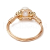 Mother's Day Jewellery Round Natural Cultured Freshwater Pearl Finger Ring RJEW-JR00752-4