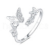 925 Sterling Silver Micro Pave Cubic Zirconia Cuff Rings WG8F291-01-2