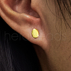 Minimalist Geometric Oval S925 Sterling Silver Bean Stud Earrings RJ2944-1