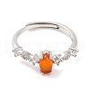 Horse Eye Natural Carnelian Adjustable Rings RJEW-Q817-02P-05-2