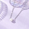 Natural Cultured Freshwater Pearl Potato Pendant 304 Stainless Steel Singapore Chains Necklaces NJEW-JN05273-02-1