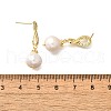 Mother's Day Jewellery Natural Pearl Dangle Ear Studs EJEW-L099-01G-5