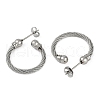 304 Stainless Steel Twist Stud Earrings for Women EJEW-M023-01P-2