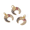 Brass Micro Pave Colorful Cubic Zirconia Pendants KK-G439-34G-3