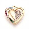 Brass Micro Pave Cubic Zirconia Pendants KK-N261-03G-1