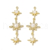 Rack Plating Brass Micro Pave Cubic Zirconia Big Pendants ZIRC-I061-16G-2