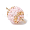 Seed Beads Loom Round Link Connector Charms PALLOY-MZ00377-5