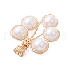 Plastic Imitation Pearl Pendants PALLOY-JF03519-02-3