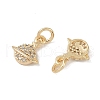 Brass Micro Pave Clear Cubic Zirconia Pendants KK-S367-16A-2