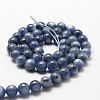 Natural Dyed & Heated Grade AA Kyanite/Cyanite/Disthene Round Bead Strands G-O143-07-4mm-1-2