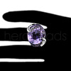 Oval Brass Micro Pave Cubic Zirconia Finger Rings for Women FS-WGFFB9D-02-4