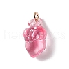 Transparent Resin Pendants RESI-E028-01G-06-2