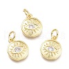 Brass Micro Pave Cubic Zirconia Pendants KK-P187-17-G-2